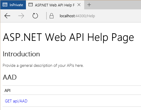 Web API Help page